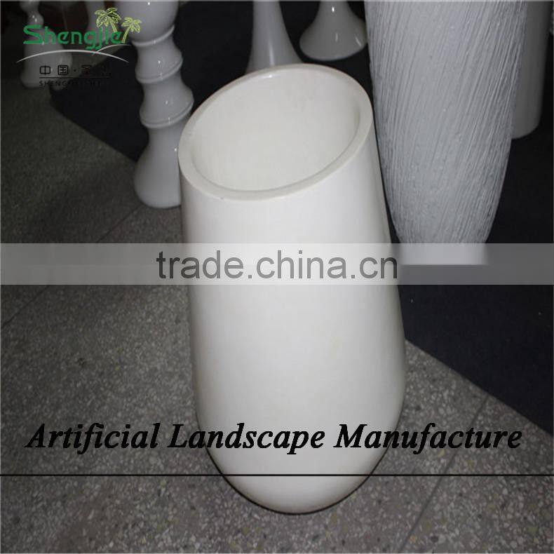 SJZJN 2660 decorative small round fiberglass clay garden pots, fiberglass clay garden planters