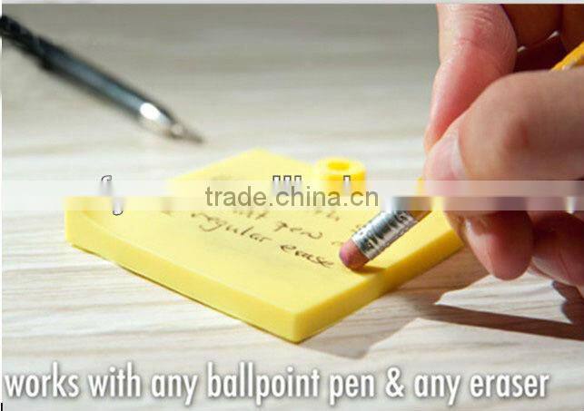 2015 hot sale square shape silicone rewritable memo pad