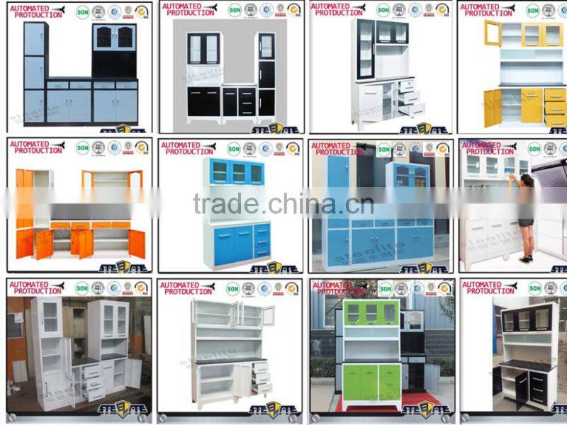 Multifunctional steel cabinet kitchen glass door cupboard
