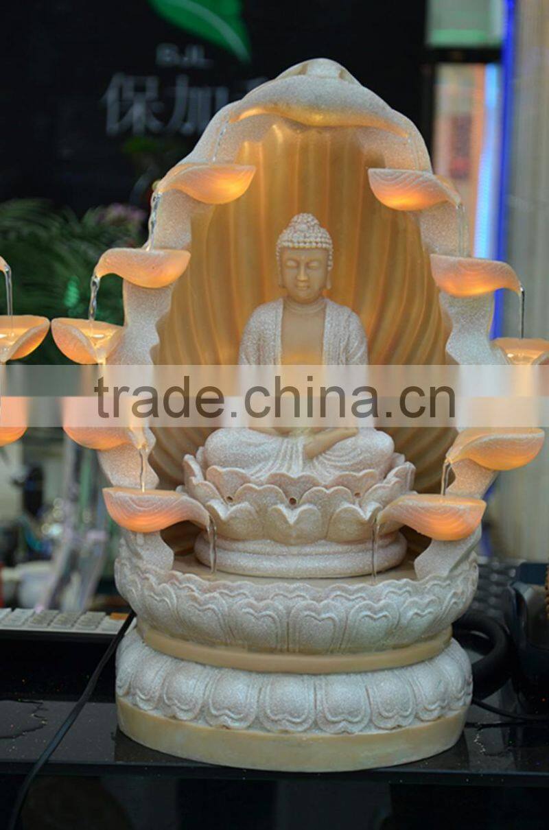 Manufacture Handmade Antique Resin Garden Buddha Statue Water Fountain