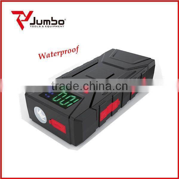 JB1238 Waterproof 12V jump starter 15000mAh capacity can start 6.0L gasline car jump starter
