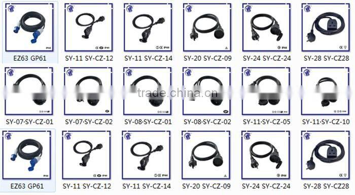 Attractive design 2P+E IP44 100-130VAC 16A us industrial extension cord