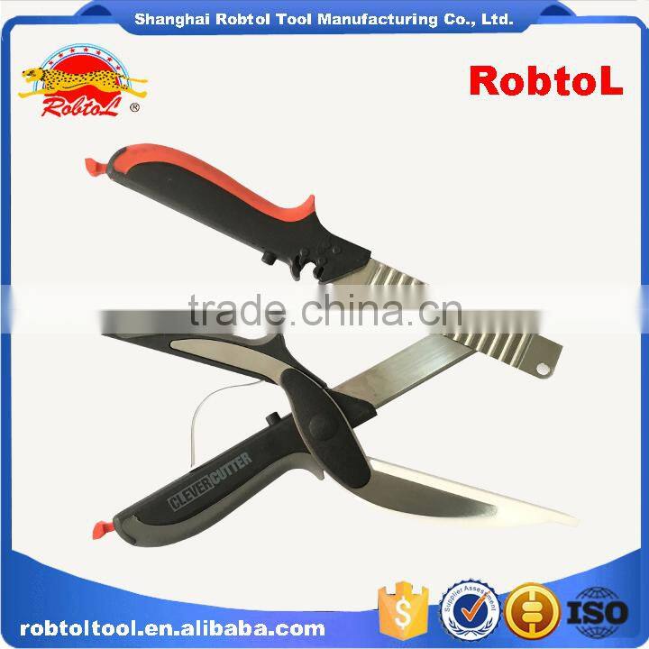 3 in 1 Kitchen Clever Scissors Shears Multi Function Clever Cutter Food Choppers Smart Knife Board Vegetable Slicer