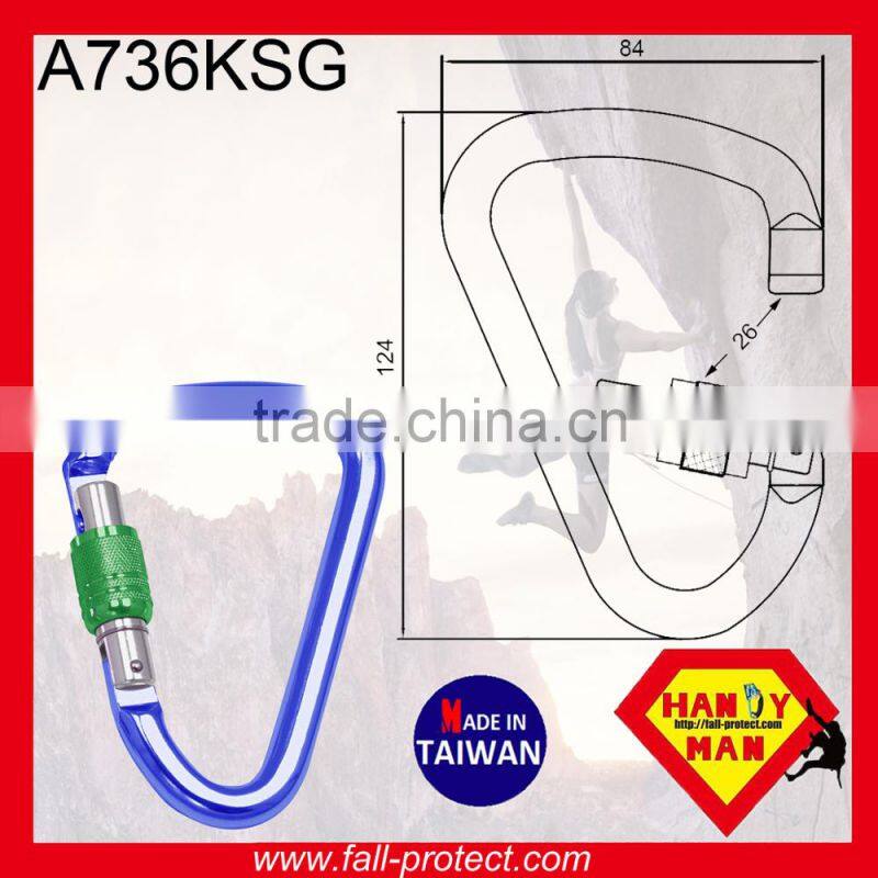 25KN Big Gate Open Mountain Climbing Aluminum Carabiner With HMS Type