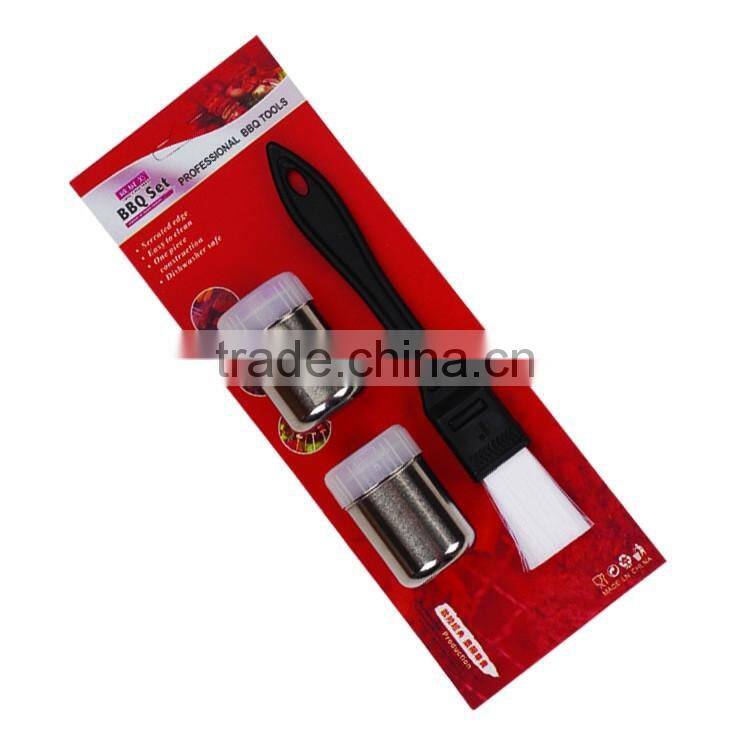 3pcs baking set with salt & pepper shaker and basting brush