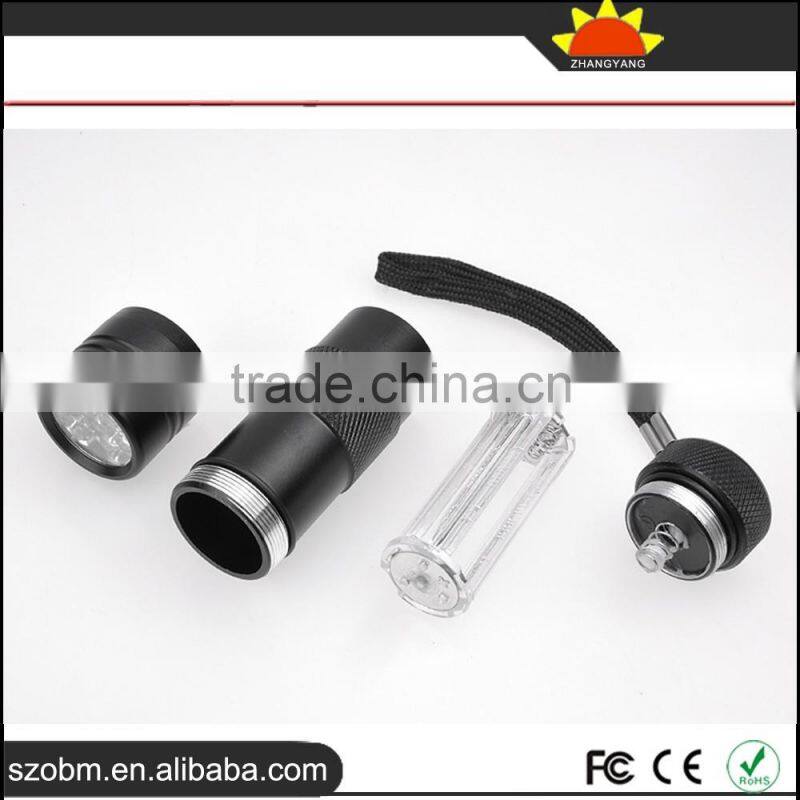 HOT sales 12 LED 395-400 nm UV Purple Light flashlight torch