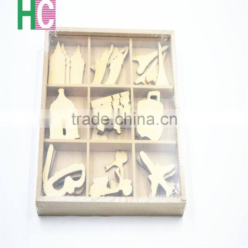 2016 art craft new design Christmas Present wooden stamps snow wood toy piece