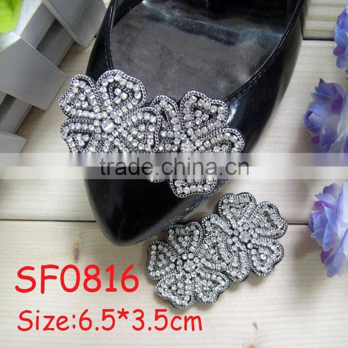 SF0816 High quality rhinestone flower fashion ladies shoe accessories