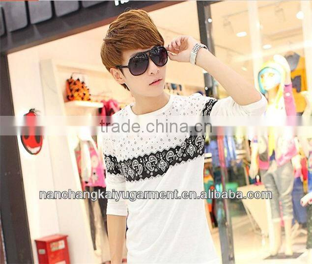 2014 Autumn New Stylish Men's Slim Korean Style Long Sleeve T-shirt