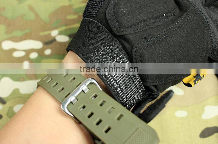 custom black antislip abrasion proof warm military half finger tactical gloves