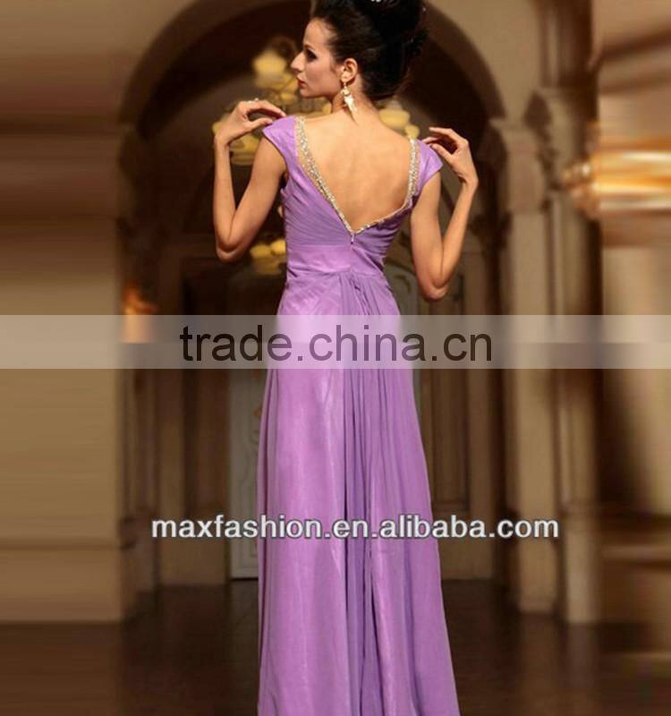 Stylish European Style Maxi Ball Gown Dresses,Deep V Neck Beaded Long Maxi Dress