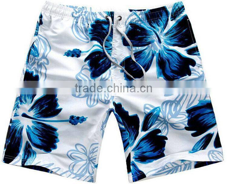 "Coconut trees and people" printed sarong beachwear for man