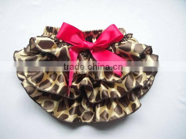 children's girls panty ruffled baby satin bloomers yellow chevron printed bloomers infant nappy cover baby diaper cover