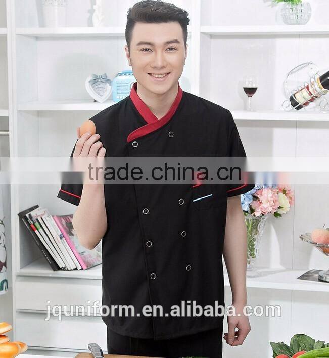 cusomize black OEM design supply catering uniforms,italian restaurant uniforms for men wholesale