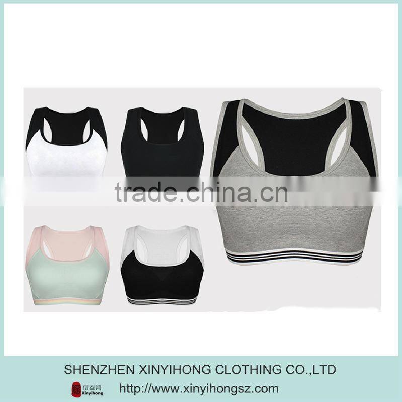 nylon/spandex dry fit color combination OEM service sports bra