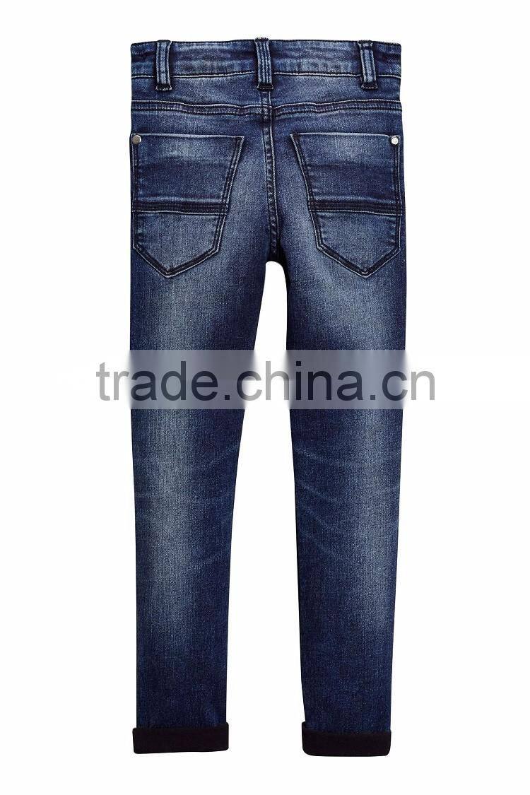2017 factory price hot sale straight regular high waist jeans trousers pants for kids