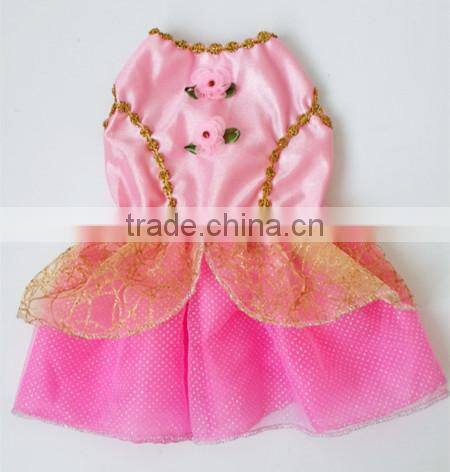 factory sale pink princess dress style wholesale dog clothes