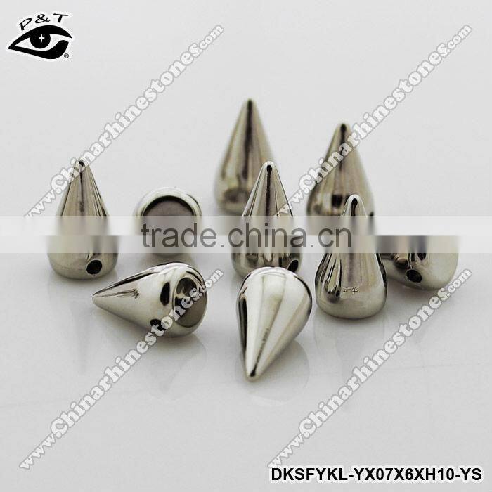 Cone Spike and Studs 6*10mm Silver for clothing shoes bags