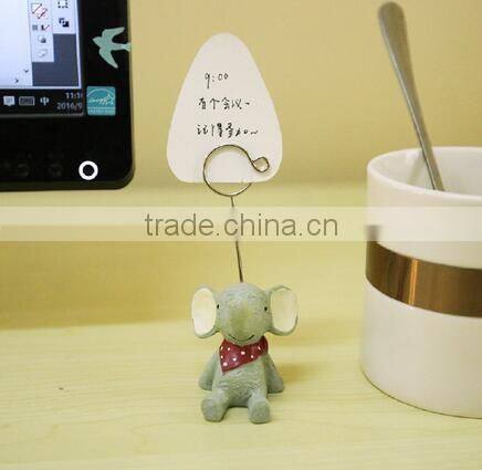 Novel cute cartoon animal shape name card paper clips stand resin craft for logo custom