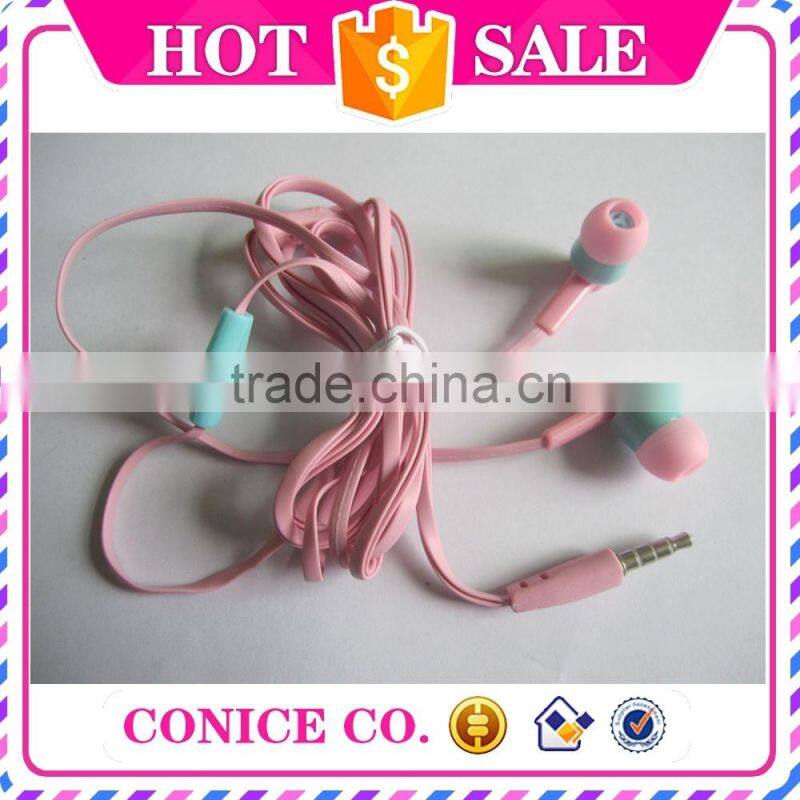 2015 hottest sale waterproof pink silicone plastic plug in ear earbuds magic stereo HIFI handsfree wired earphones with mic