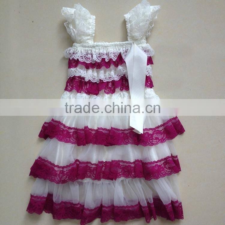 Wholesale high quality summer christening rustic grey lace dress girls M5061812