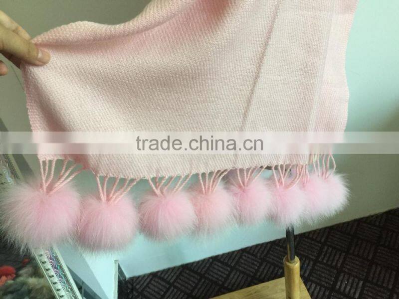 Baby Pink cardigan wholesale pom pom tassel fur poncho fur cape 180cm*70cm
