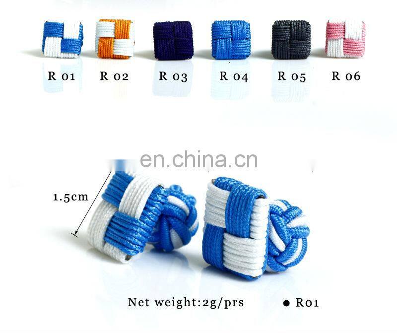 China Supplier Fabric Knot Cufflinks Silk Cufflinks Custom silk cufflinks