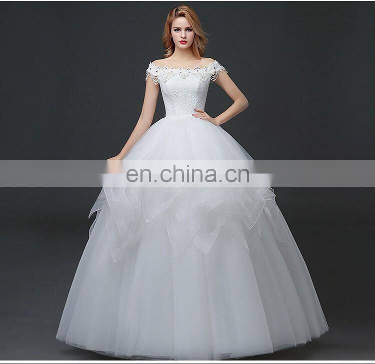 HS1632 2017 Sweetheart Beaded Lace Appliqued Princess Wedding Dresses Bridal Ball Gown