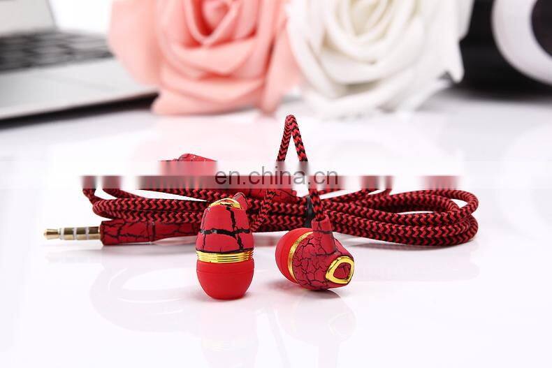 Crackle Wired Earphones 3.5mm Serpentine Braided Cable Headset With Mic for Intelligent Mobile Phone