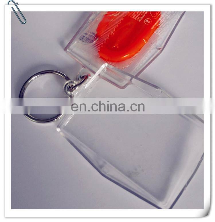 strange promotion plastic key chain to hold condom