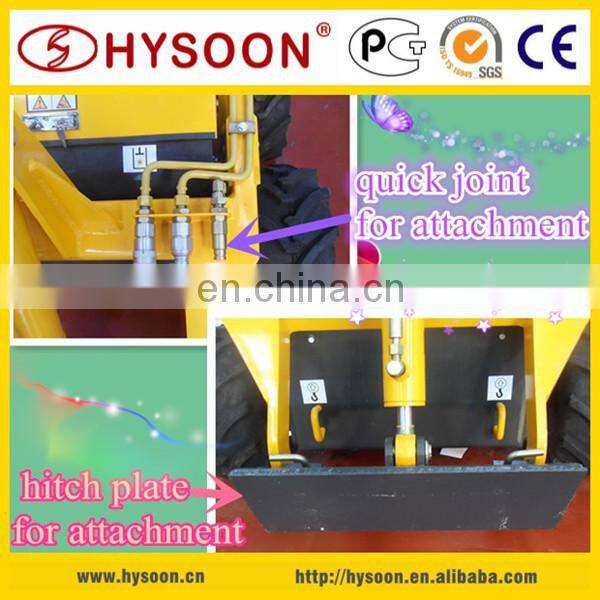 low price Hysoon mini skid steer loader with grapple
