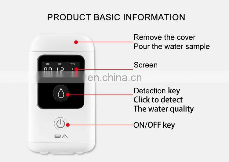 MADE IN CHINA Smart Sensor Portable Home Water Quality Analyzer TOC / COD / TDS Meter for Water Quality ph Tester Detector