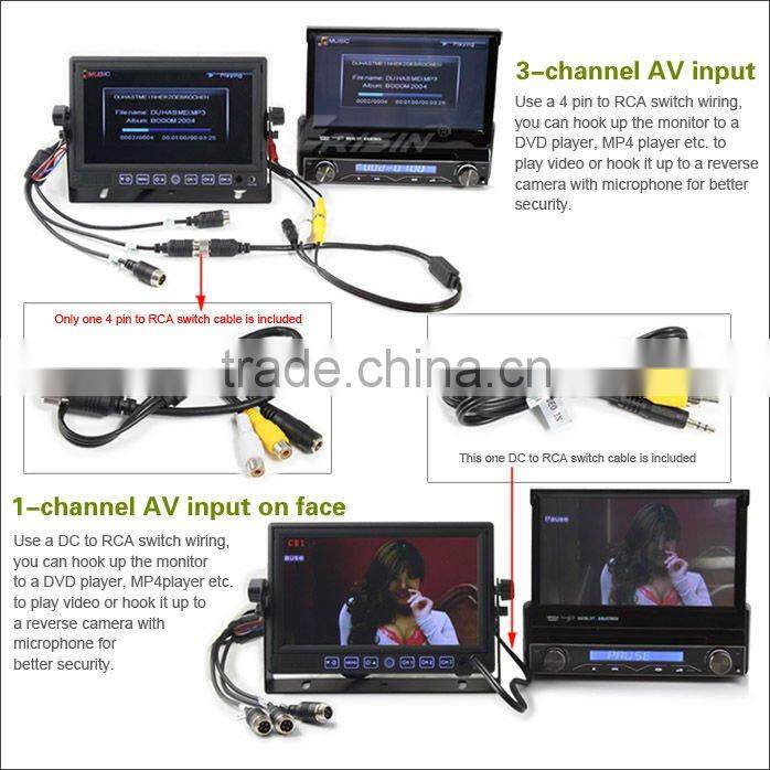ES312 Erisin Truck 7" HD Color TFT LCD Monitor Sunvisor CCD Rear View Camera