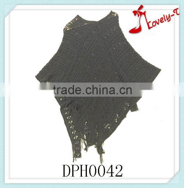 New arrival 100% acrylic women poncho sweater pattern for wholesale