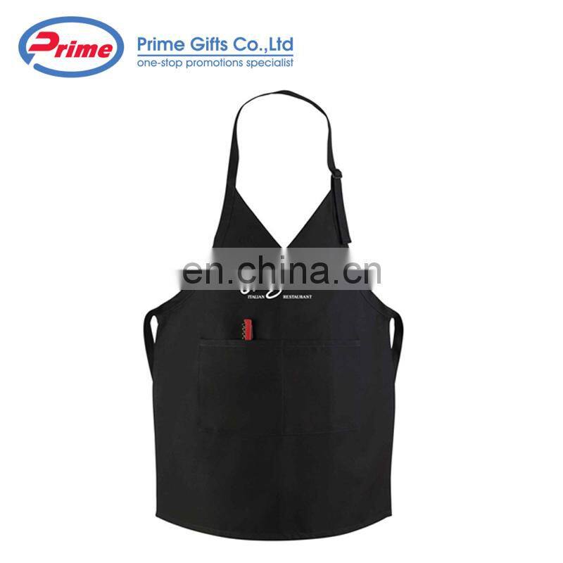 Custom Logo Cotton Tuxedo Bib Apron with Adjustable Neckband