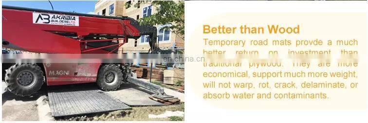 Temporary road mats black construction track way cover floor reusable ground protection mats