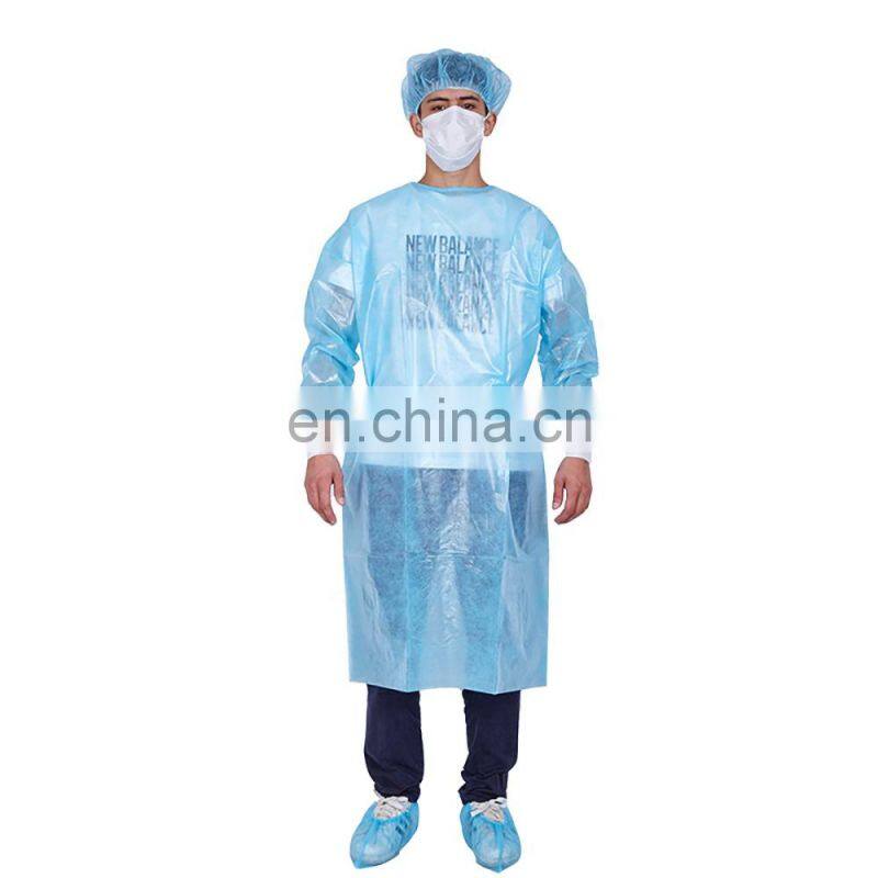 Elastic Cuffs Waterproof Non Woven Disposable Isolation Cover Gown for Visitors