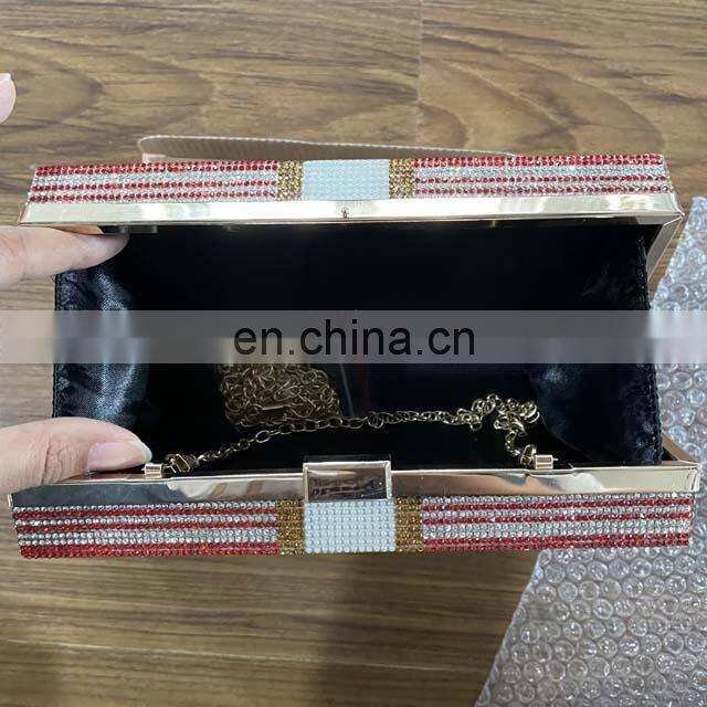 Wholesale Women Party Rhinestone Money Design Clutch Purse