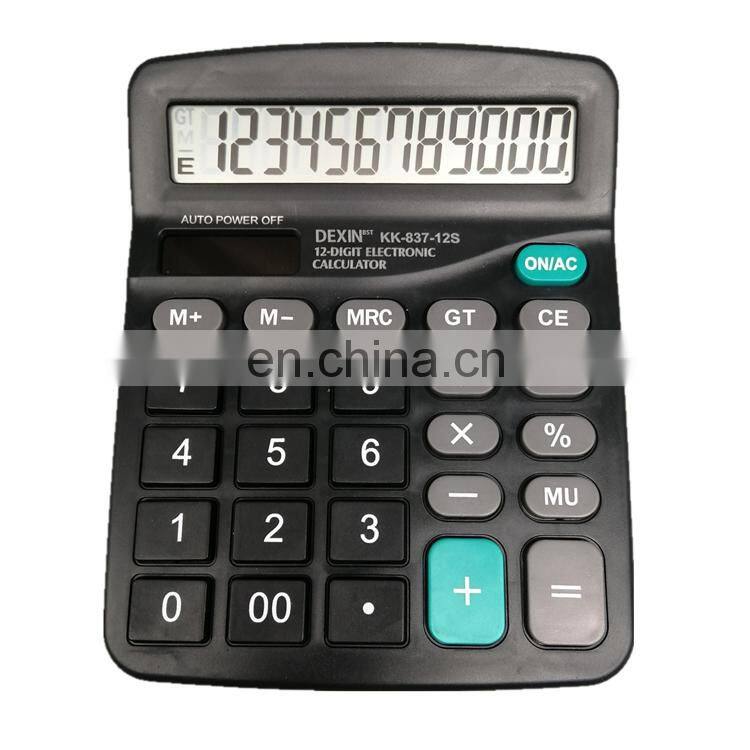 Factory Supply Original Dexin 12 Digit Dual Power Desk Real Solar Energy Cheap Two Power AA Battery Desktop Office Calculator