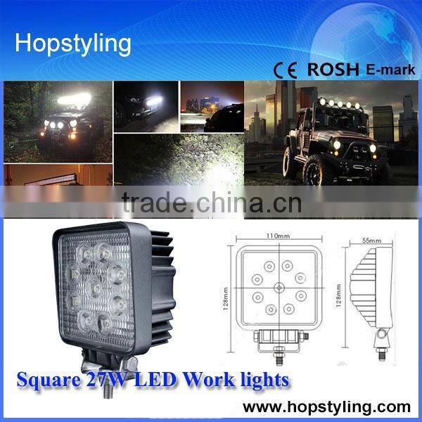 27w square LED Work Spot Light Off Road Square Lamp 27w,27w led work light for ATV Utility Truck SUV