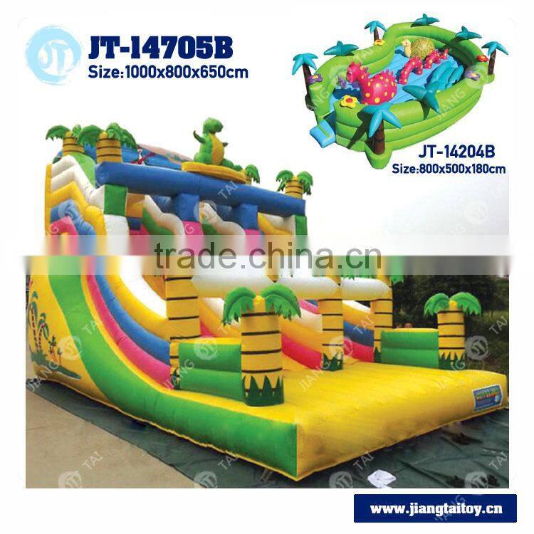 JT-14102B Hot Sale Jurassic park theme commercial giant inflatable slide bounce