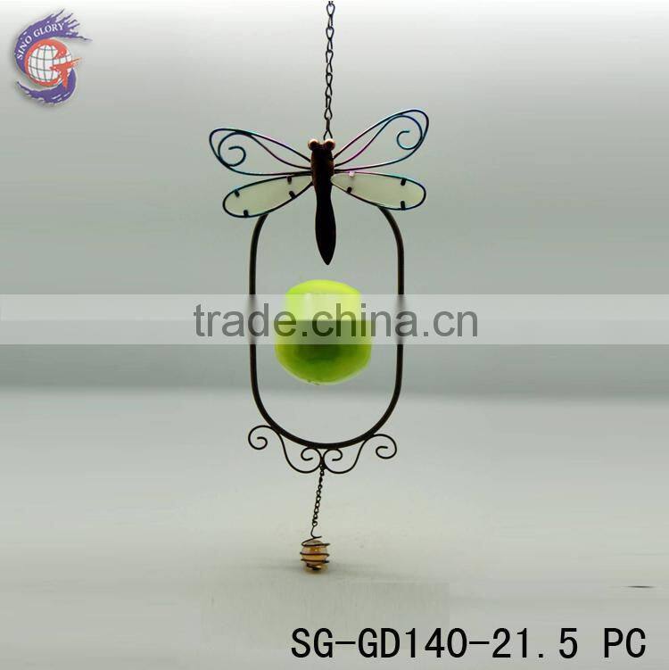 Beautiful dragonfly ornament hanging glow in the dark material metal bird feeder