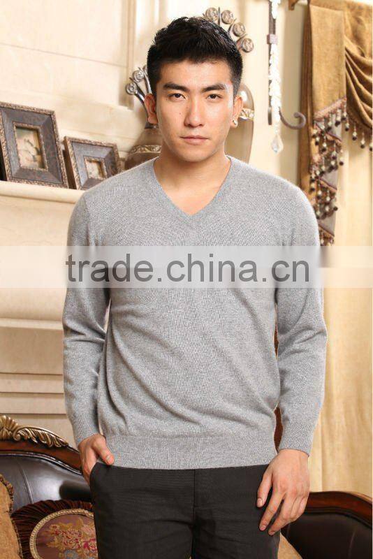 men's basic design 100% cashmere sweater