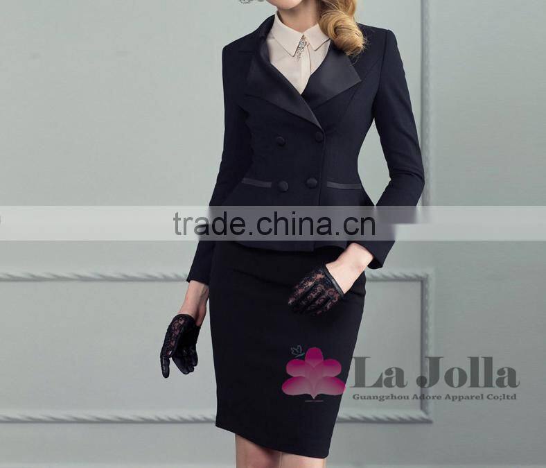 High Quality ladies elegant formal formal skirt and blouse office formal wear women