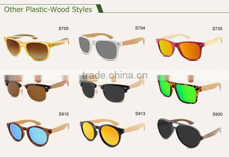 Handmade wooden custom logo bamboo sunglasses with polarized lenses wholesale sunglasses