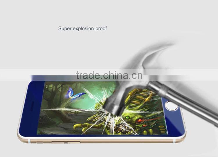 Color Full screen cover tempered glass screen protector for iphone 6, film for iphone 6 plus