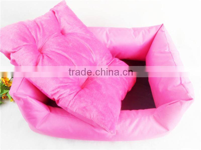 Square Shaped Pet Nylon Fabric Dog Bed with wholesale price, Red and Blue