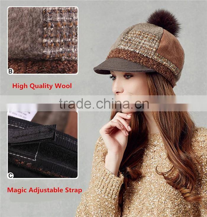 2016 fashion style custom top ball french beret hats for girls