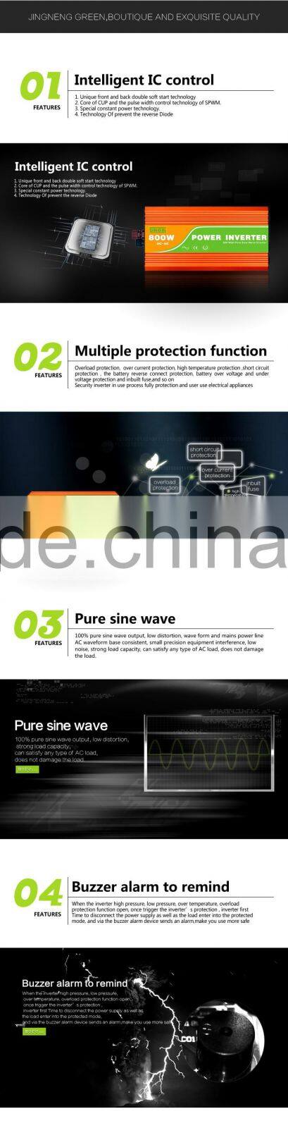 800W 12v 24v Pure sine wave inverter off grid inverter 3 years warranty
