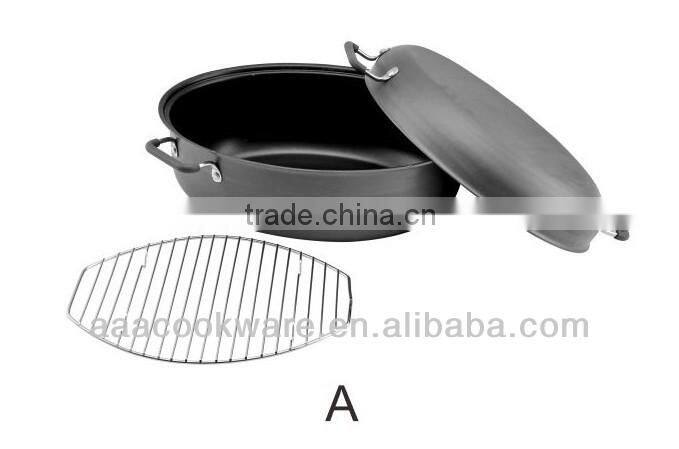 2014 New Products Guangdong Quality Hard Anodized Aluminum Roaster 38CM With Lid For Wholesale